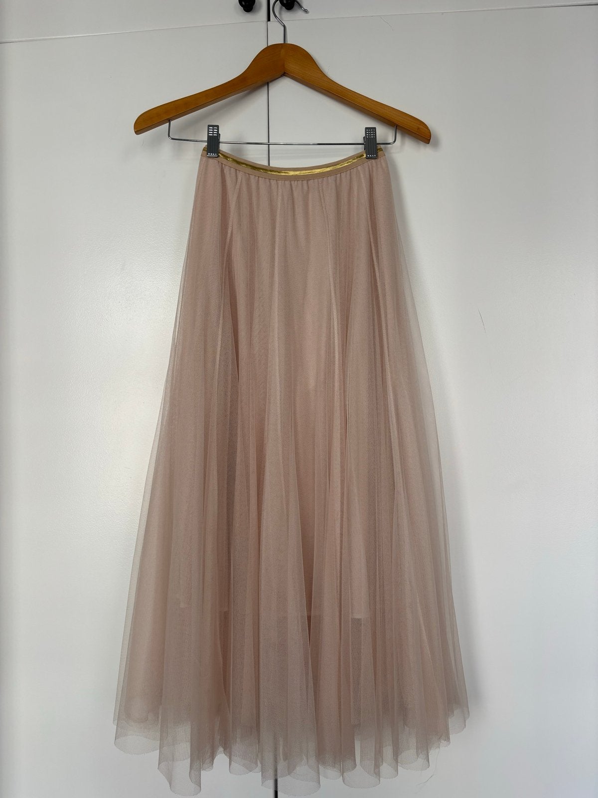 Elegante Tule Rok - Beige/Roze met Gouden Detail, Kleding | Dames, Nieuw, Ophalen of Verzenden, Roze, Maat 36 (S)