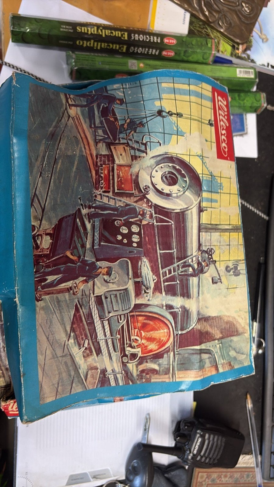 Vintage Wilesco stoommachine met Esbit brander, Ophalen of Verzenden, Gebruikt, 1:32 tot 1:50