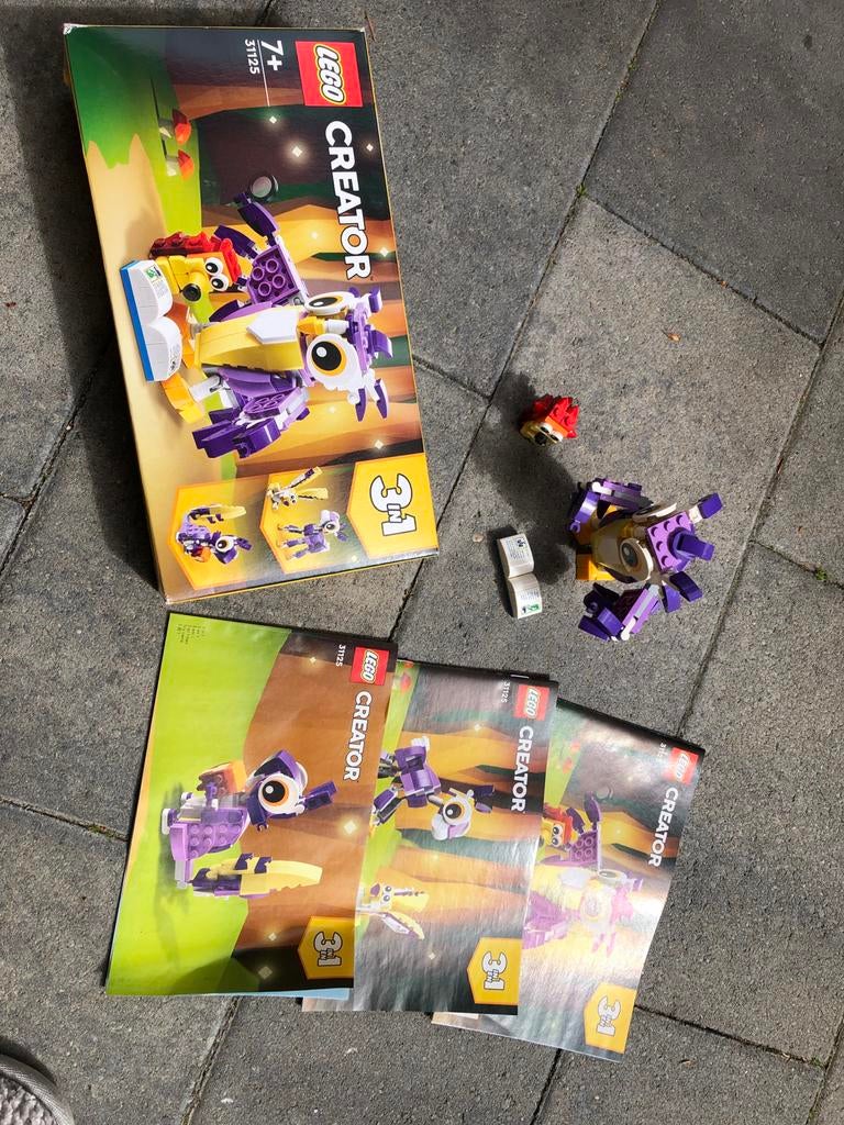 Lego Creator 31125 Fantasie Boswezens 3-in-1, Overige typen, Ophalen of Verzenden, Zo goed als nieuw, Creator