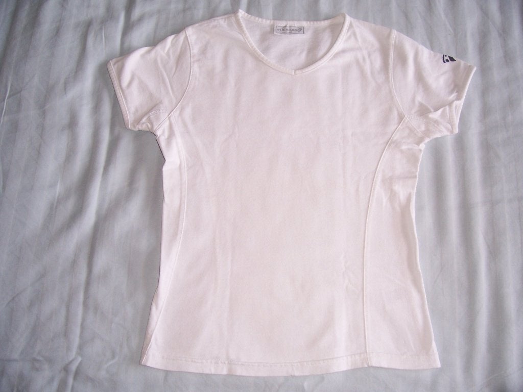 Leuk wit shirt merk Rucanor maar 128/134, Kinderen en Baby's, Kinderkleding | Maat 128, Gebruikt, Meisje, Rucanor, Ophalen of Verzenden