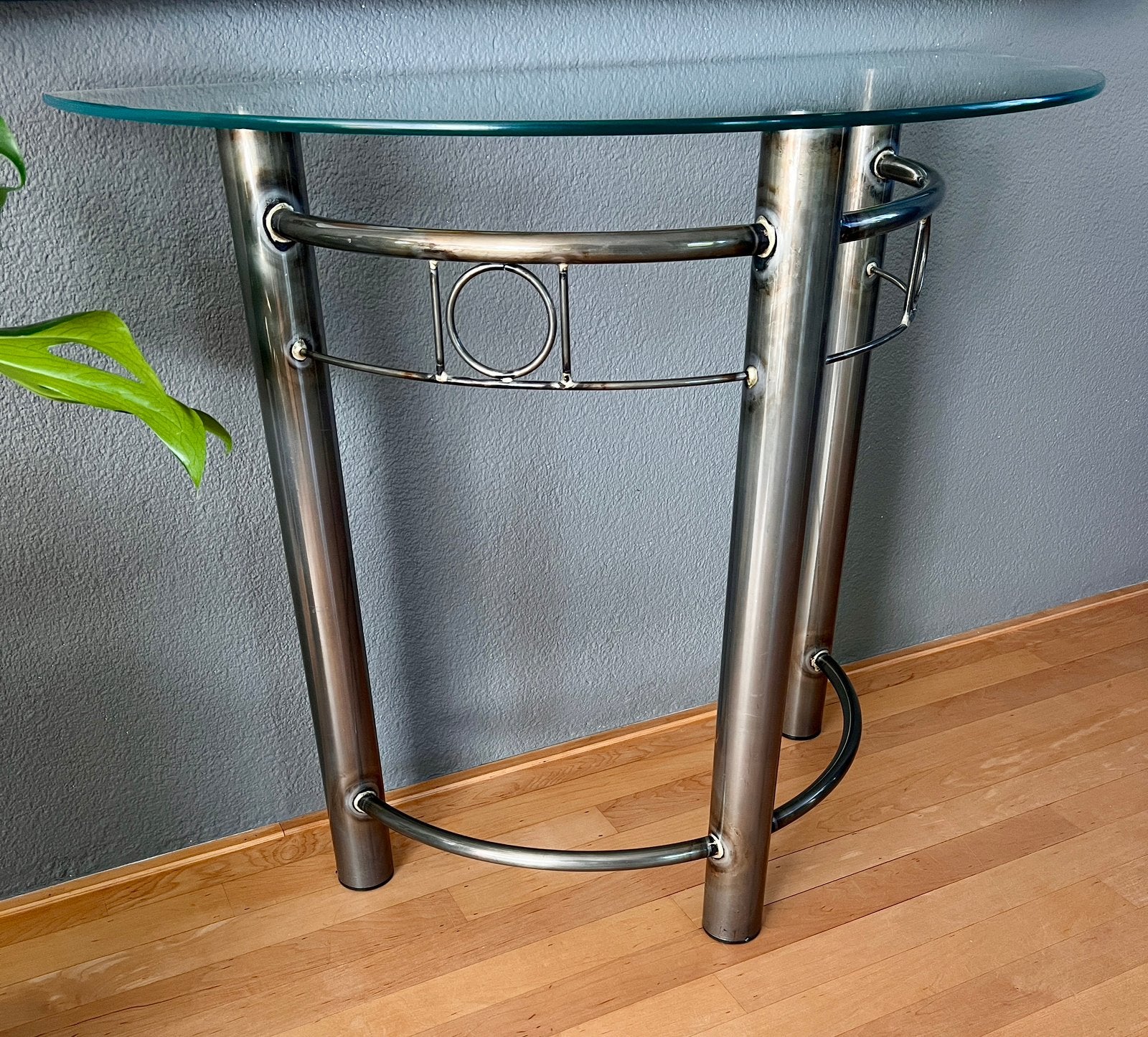 Supermooie halfronde kaptafel met bijpassende spiegels, Ophalen, Metaal of Aluminium, 50 tot 100 cm, Zo goed als nieuw