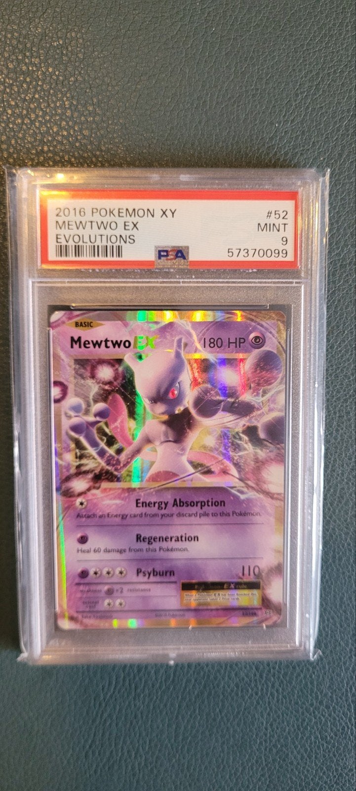 Mewtwo EX 2016 Pokemon XY Evolutions PSA 9, Ophalen of Verzenden, Zo goed als nieuw, Losse kaart, Foil