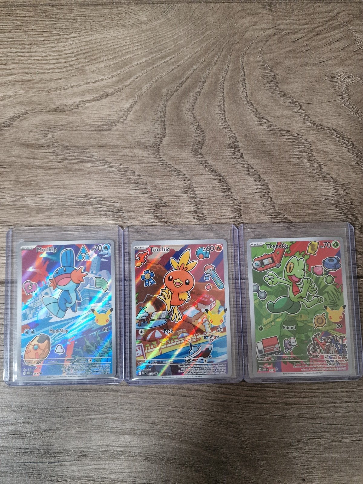 Pokémon First Partner Series 3 Mudkip Torchic Treecko, Ophalen of Verzenden, Zo goed als nieuw, Meerdere kaarten, Foil