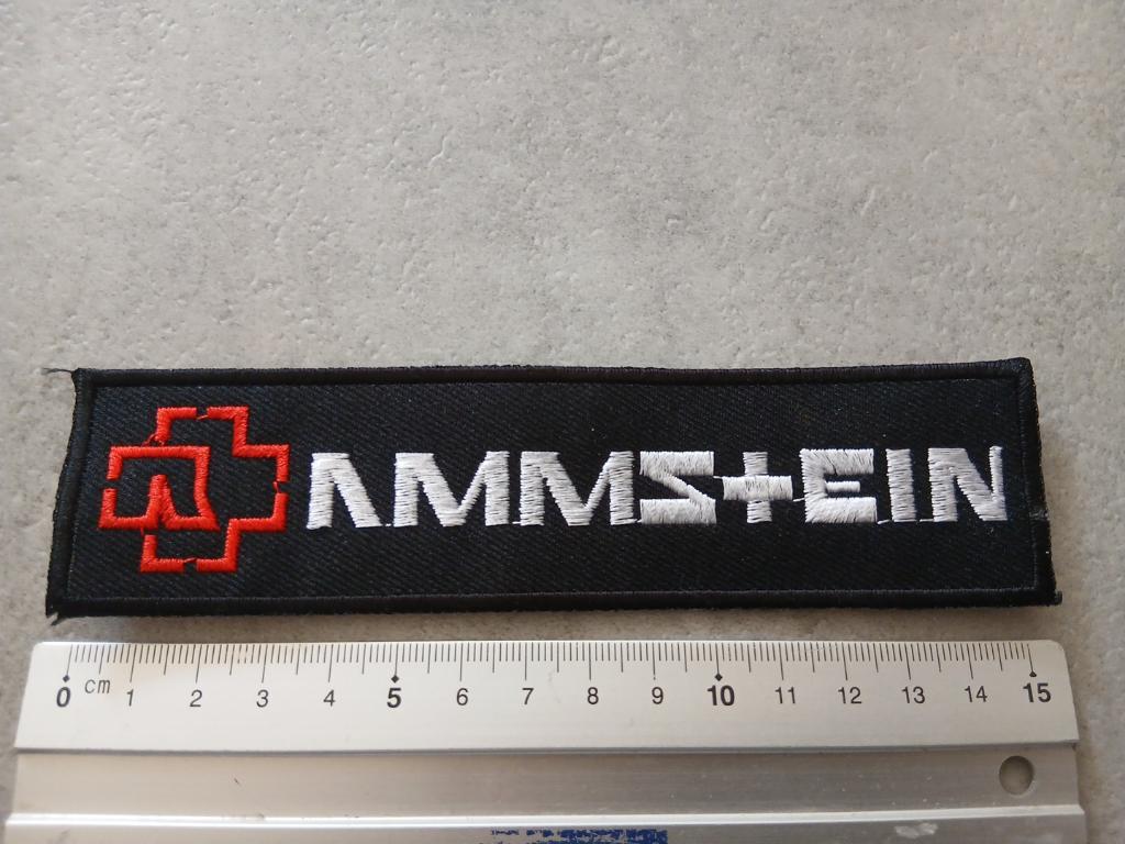 Rammstein leuke logo patch strip 8 -- 15.5 x 4 cm, Verzenden, Nieuw, Kleding
