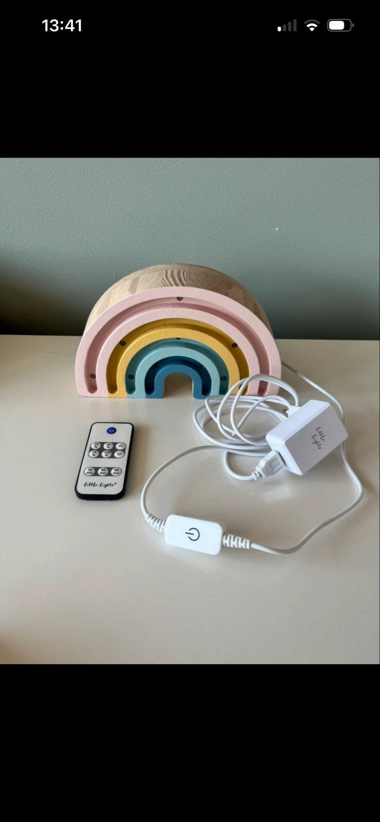 Little Lights Regenboog Lamp - Houten Nachtlampje, Overige merken, Ophalen of Verzenden, Zo goed als nieuw, Meerkleurig