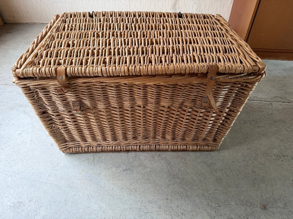 Grote rieten dekenkist / rieten speelgoedkist, Huis en Inrichting, Ophalen, 50 – 75, Gebruikt, 50 tot 100 cm