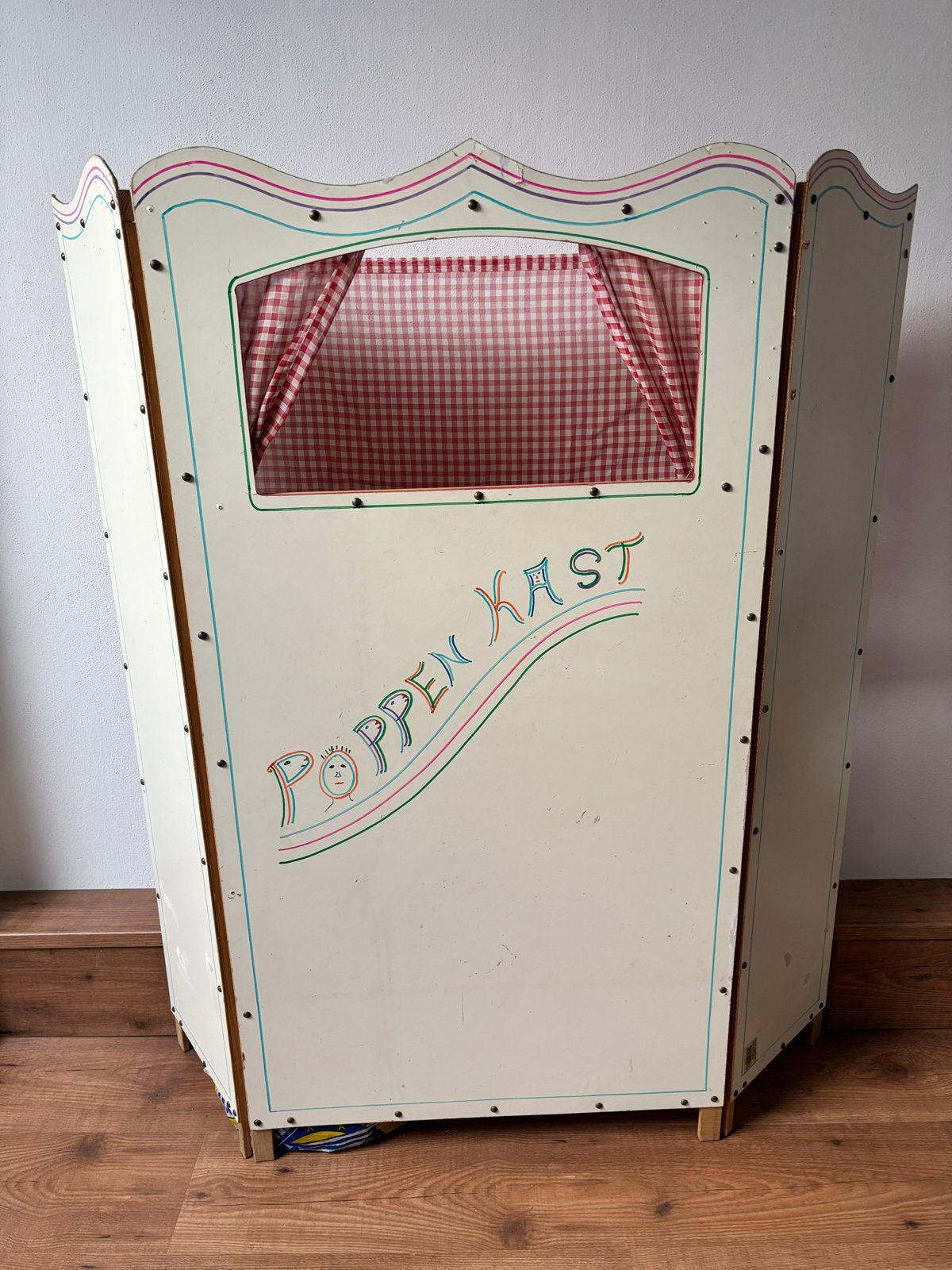 Vintage Poppenkast met 5 handpoppen, Ophalen, Gebruikt, Overige typen