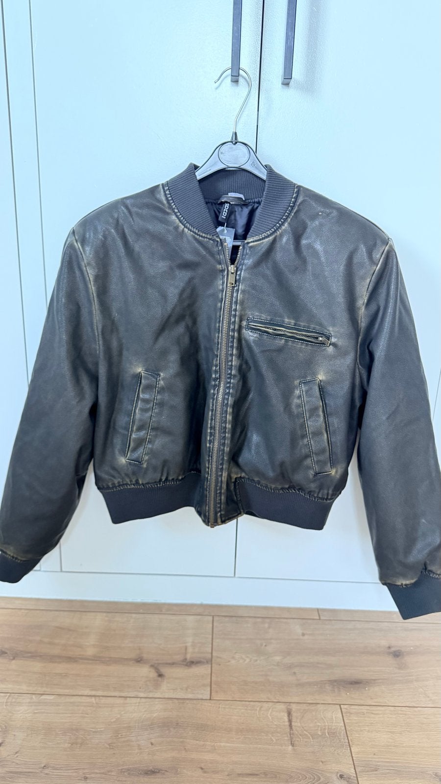H&M Divided Vegan Leren Bomberjack Maat M, Ophalen of Verzenden, Zo goed als nieuw, Bruin