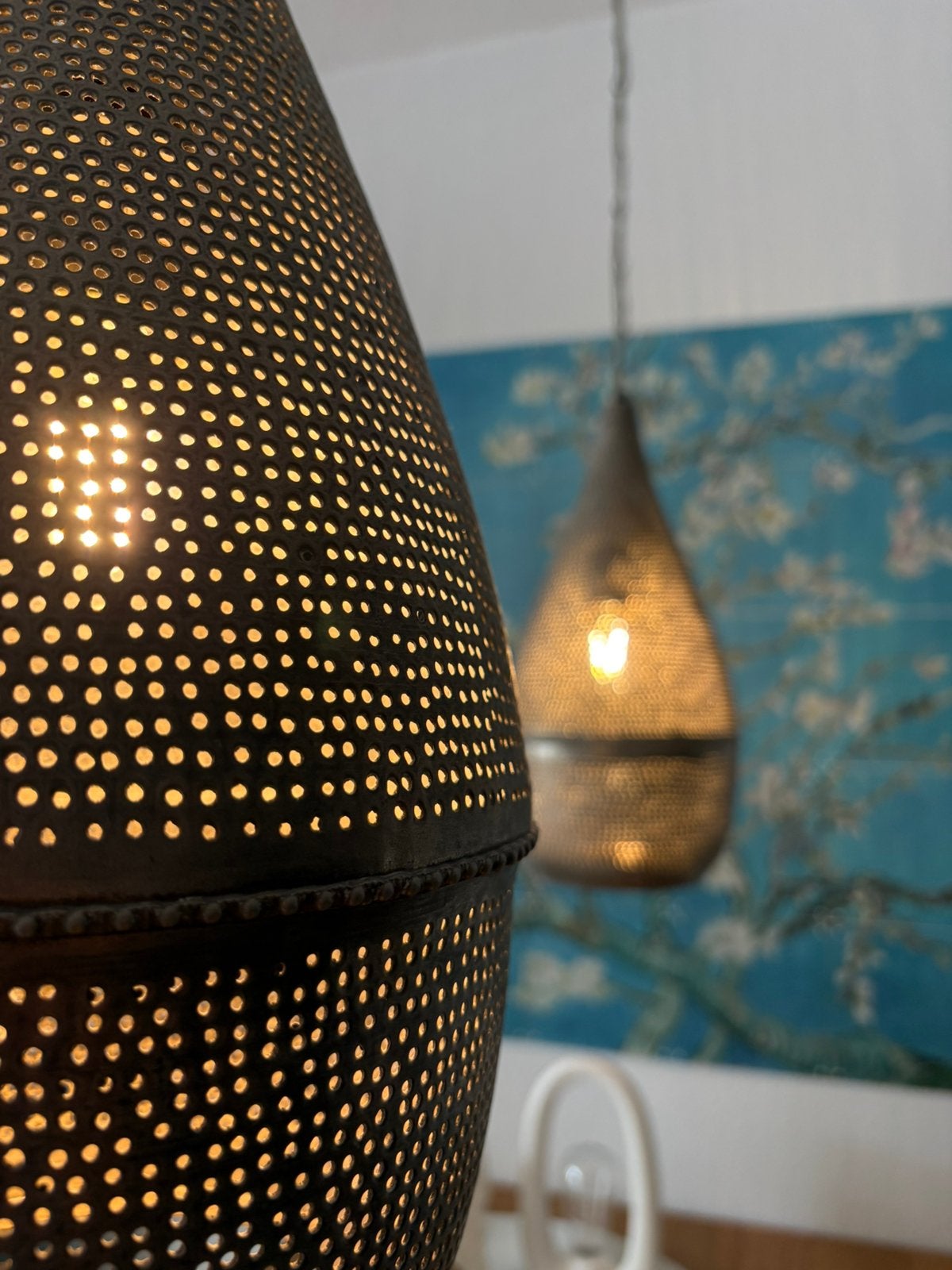 2 zenza Marokkaanse Oosterse filigrain hanglampen Ø20cm, Overige materialen, Gebruikt, Oosters, E27 (groot)