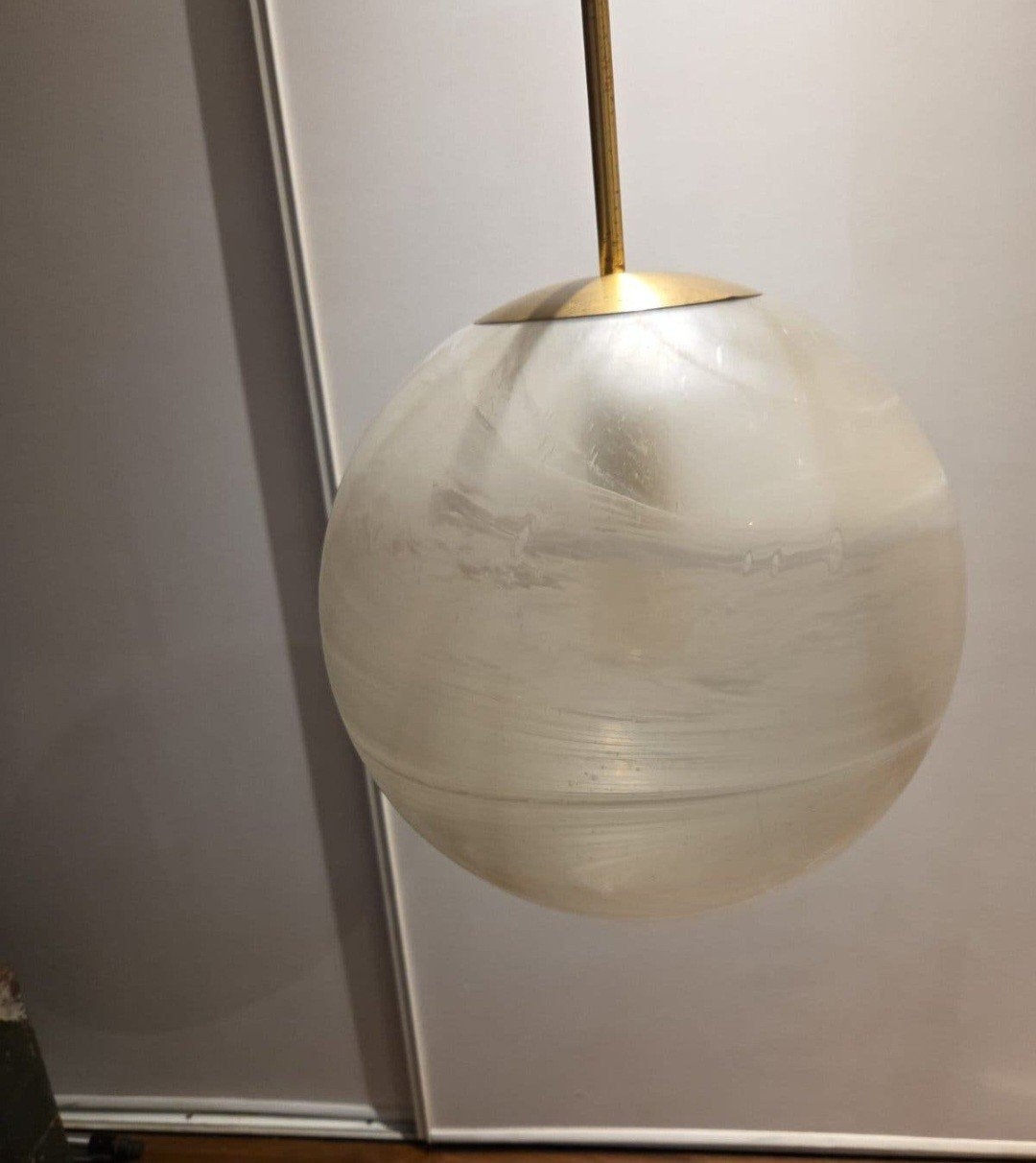 Peil & Putzler vintage xl glazen globe lamp, Vintage, Zo goed als nieuw, Glas, E27 (groot)