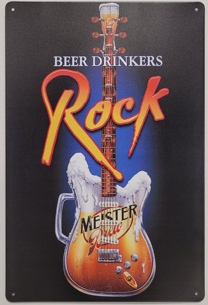 Beer Drinkers Rock Gitaar reclamebord van metaal wandbord, Huis en Inrichting, Woonaccessoires | Wanddecoraties, Info@deconoord.nl