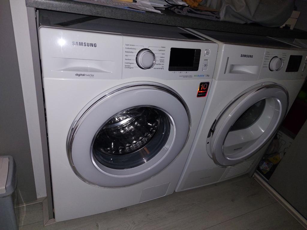Samsung droger(warmtepomp) en wasmachine, 6 tot 8 kg, Ophalen, Condens, 85 tot 90 cm