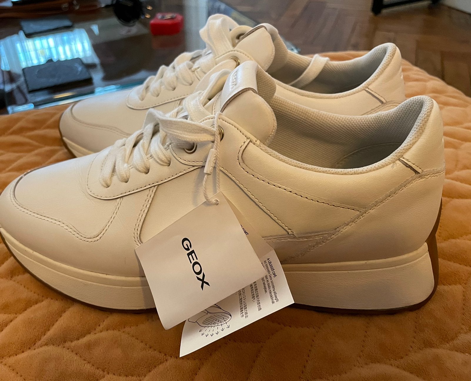 Geox sneakers Respira nieuw wit leer maat 40 schoenen, Wit, Nieuw, Ophalen of Verzenden, Sneakers of Gympen