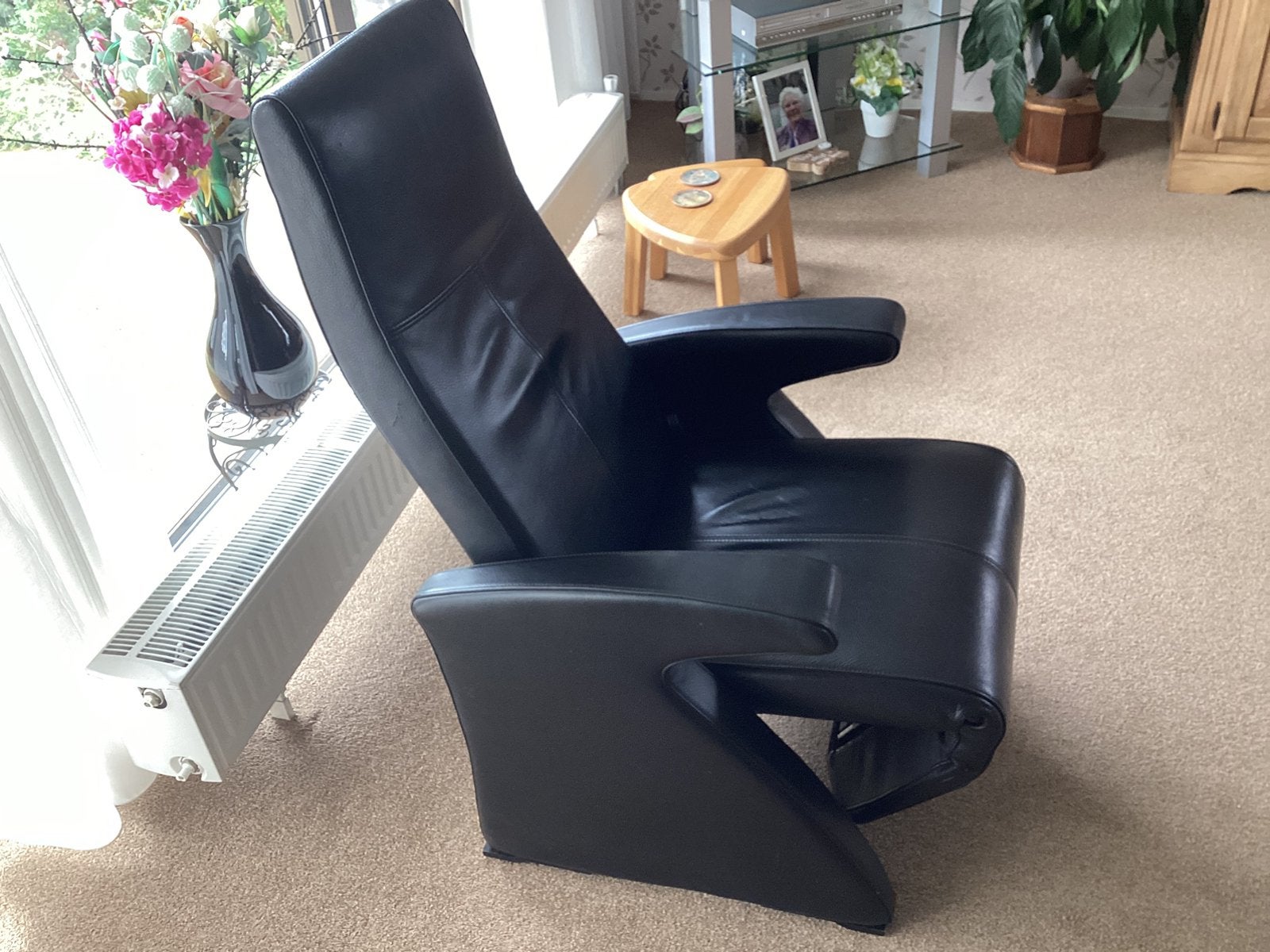 Gealux relax stoel van echt leer, Ophalen, Zo goed als nieuw, 50 tot 75 cm, Leer