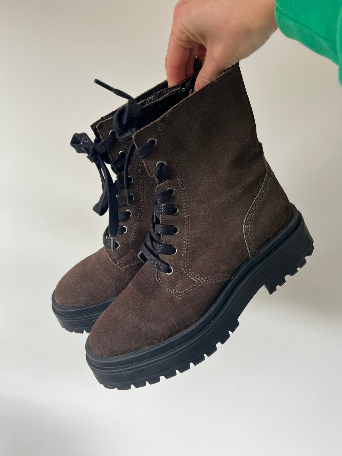 Chunky veterboots leren boots schoenen Sacha snowboots, Ophalen of Verzenden, Zo goed als nieuw, Bruin
