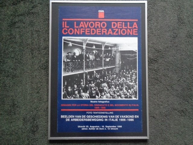 5392-30-2 Ingelijste:poster Italiaanse vakbond. 70 X 50 CM, Ophalen of Verzenden, Zo goed als nieuw