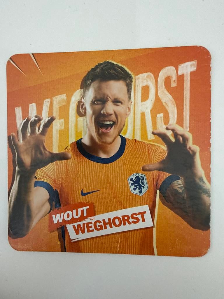 Wout Weghorst Oranje Poster/Plaatje, Ophalen of Verzenden, Zo goed als nieuw, Overige binnenlandse clubs, Poster, Plaatje of Sticker