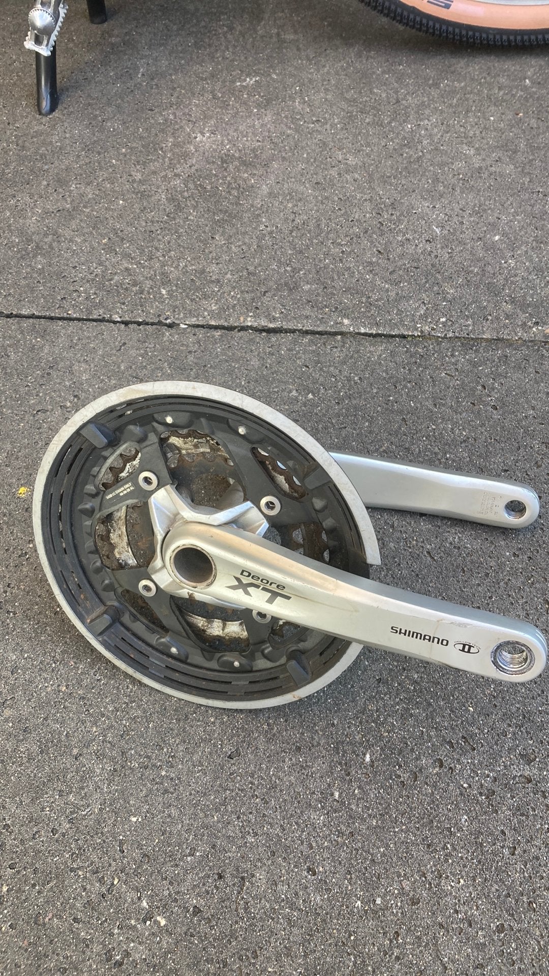 Shimano XT crankset triple, Fietsen en Brommers, Fietsonderdelen, Crankstel of Pedalen, Gebruikt, Ophalen of Verzenden, Aluminium