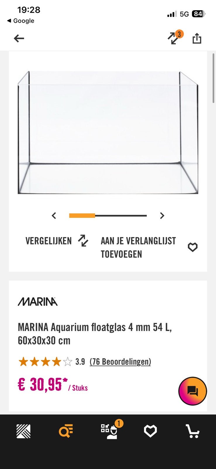 Gezocht aquarium 60x30x30 of 60x30x40 lbh, Ophalen of Verzenden, Zo goed als nieuw