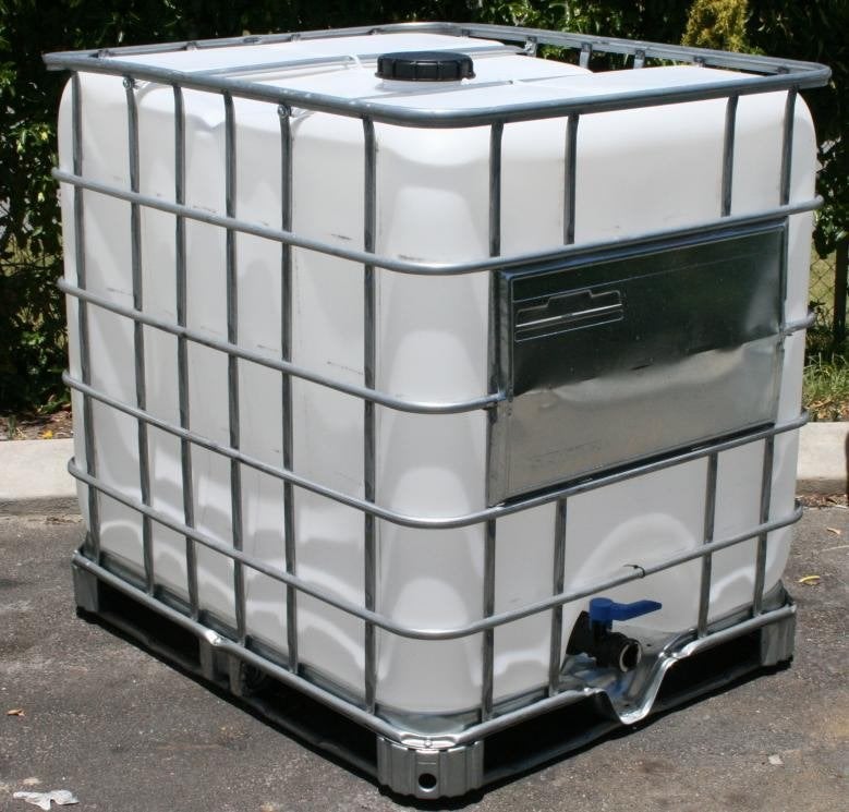 IBC 1000 liter Container, Ophalen, Kunststof, Met kraantje, 150 liter of meer