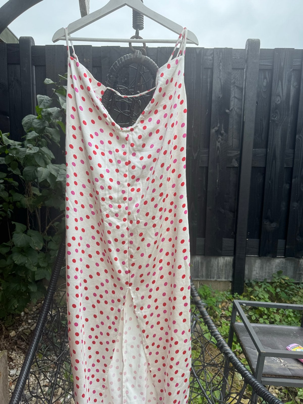 Witte jurk met rode en roze stippen - Maat L, Kleding | Dames, Wit, Maat 42/44 (L), Nieuw, Ophalen of Verzenden
