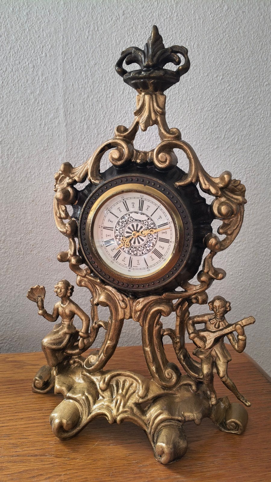 Vintage klokje met Franse lelie in top, Antiek en Kunst, Ophalen of Verzenden