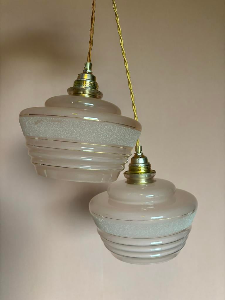 Vintage hanglamp roze, Ophalen of Verzenden, Zo goed als nieuw, Minder dan 50 cm