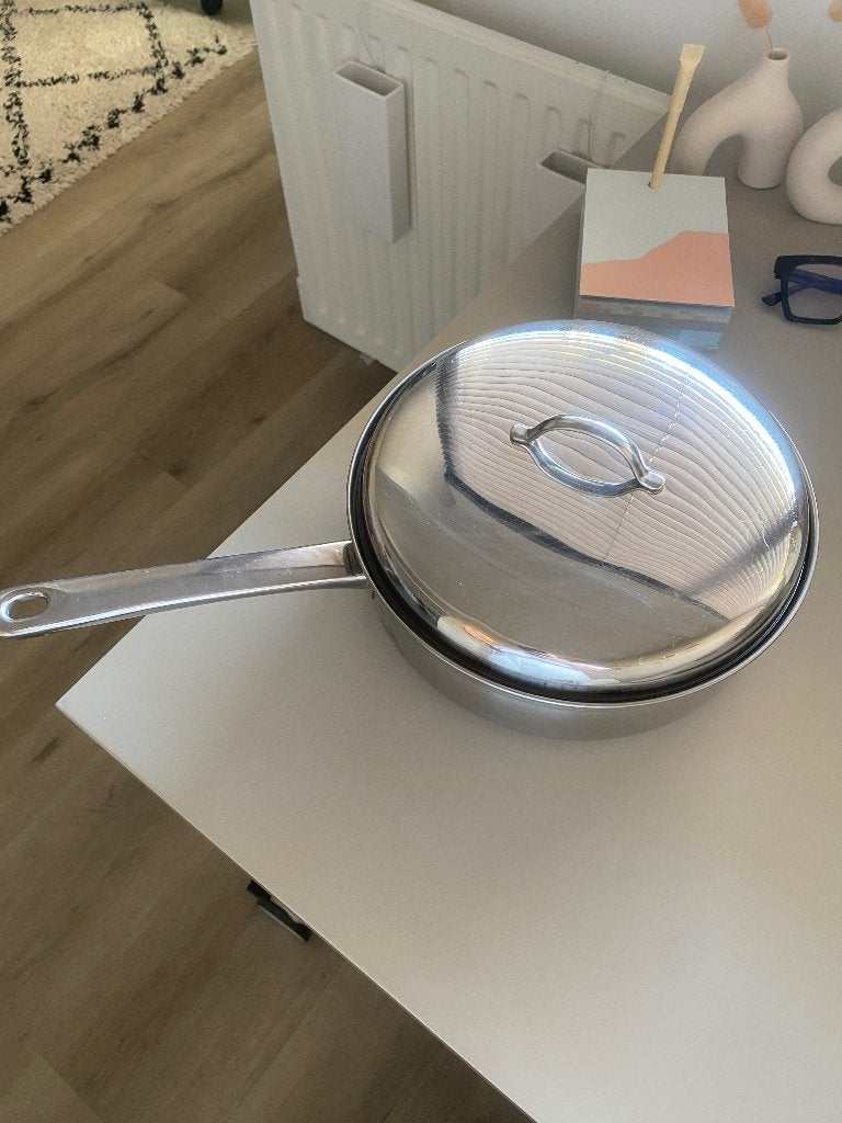 BK Stainless steel hapjespan, Gebruikt, Met deksel, BK, Ophalen of Verzenden