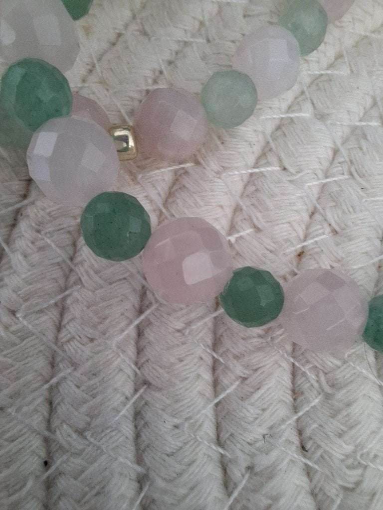 Groene Aventurijn met Rozenkwarts armband, Sieraden, Tassen en Uiterlijk, Edelstenen, Ophalen of Verzenden, Nieuw