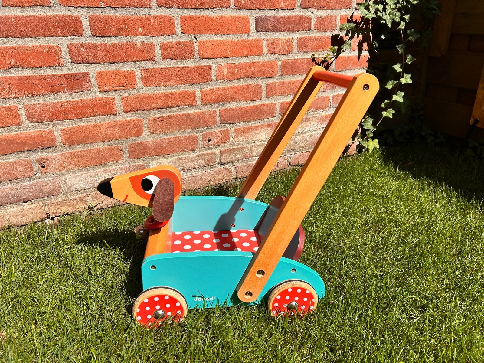 Janod Houten Loopwagen Hond, Ophalen of Verzenden, Gebruikt, Overige typen, Met geluid