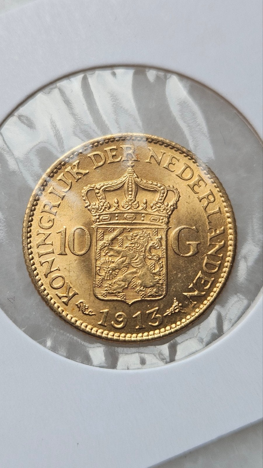 gouden tientje 1913, Ophalen of Verzenden, Koningin Wilhelmina, 10 gulden, Goud
