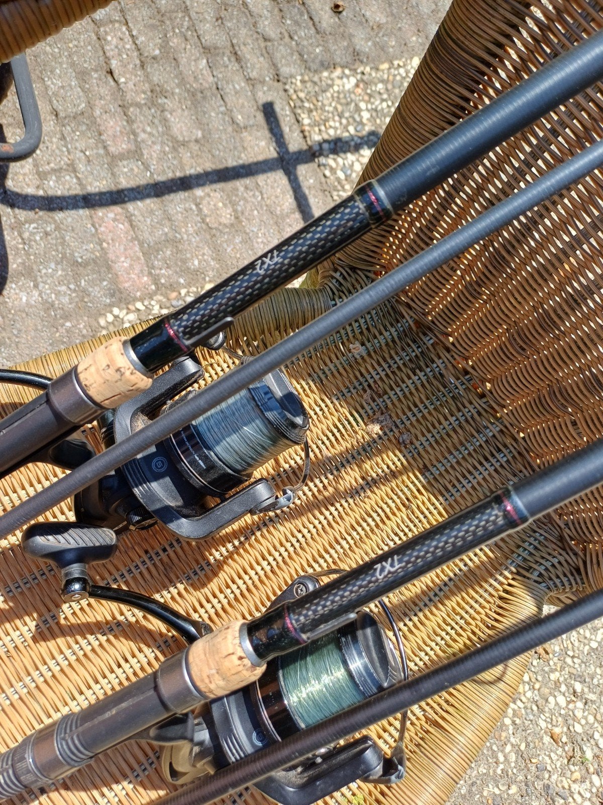 Shimano tx2 met Fox fx9 en foudraal, Ophalen, Zo goed als nieuw, Vaste hengel