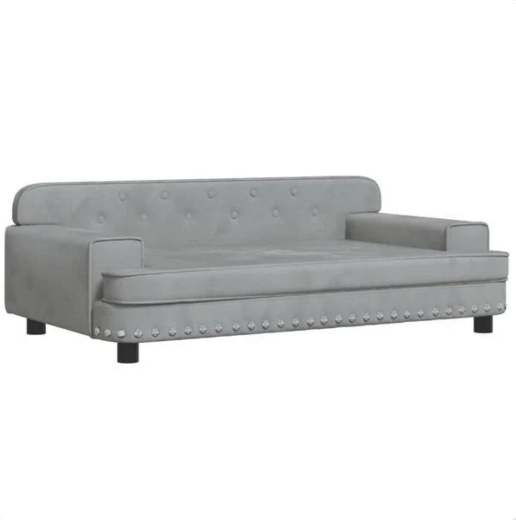 Hondenmand 90x53x30 cm fluweel lichtgrijs, Ophalen, Nieuw