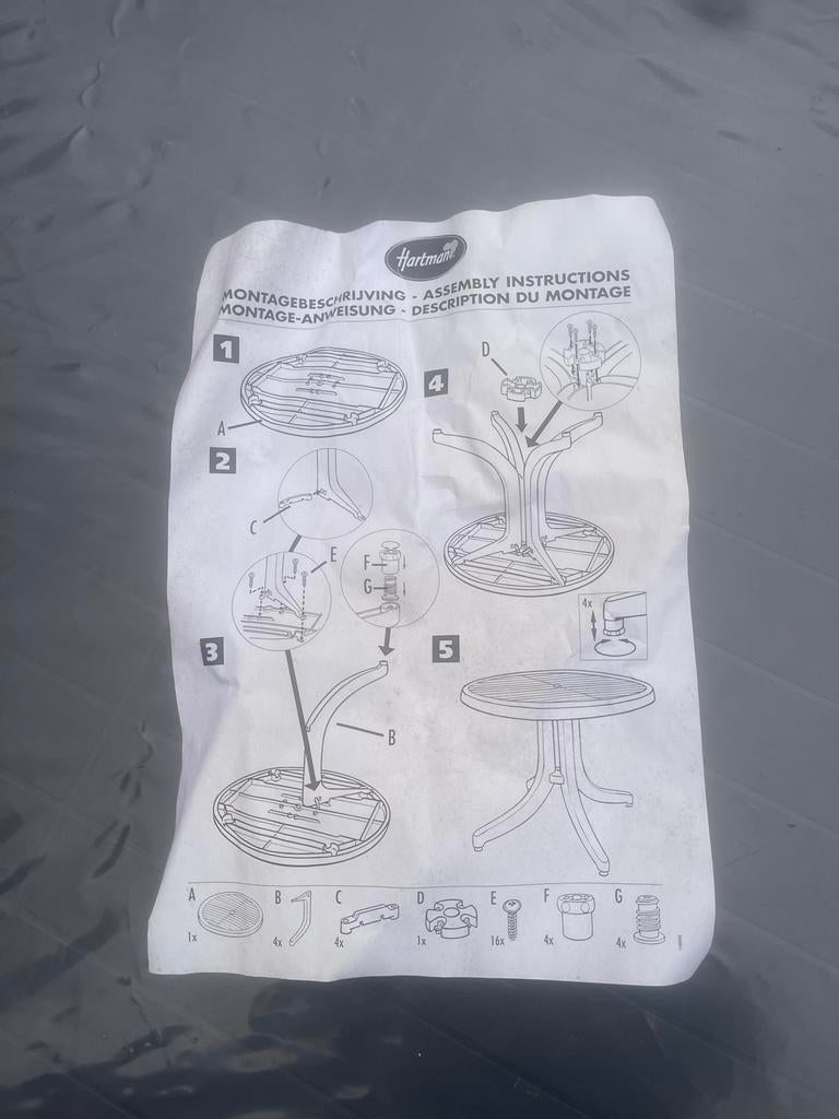 Hartman Tuin bijzettafel rond - Nieuw in verpakking, Tuin en Terras, Ophalen, Nieuw, Rond, Kunststof