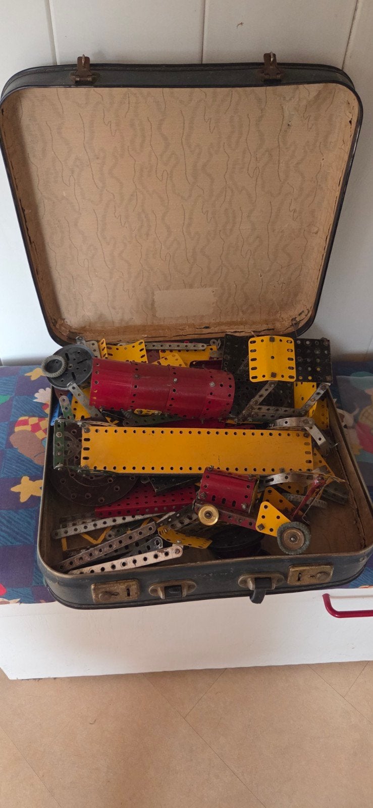 Vintage Meccano set met handleidingen in koffer, Ophalen of Verzenden, Gebruikt, Overige merken