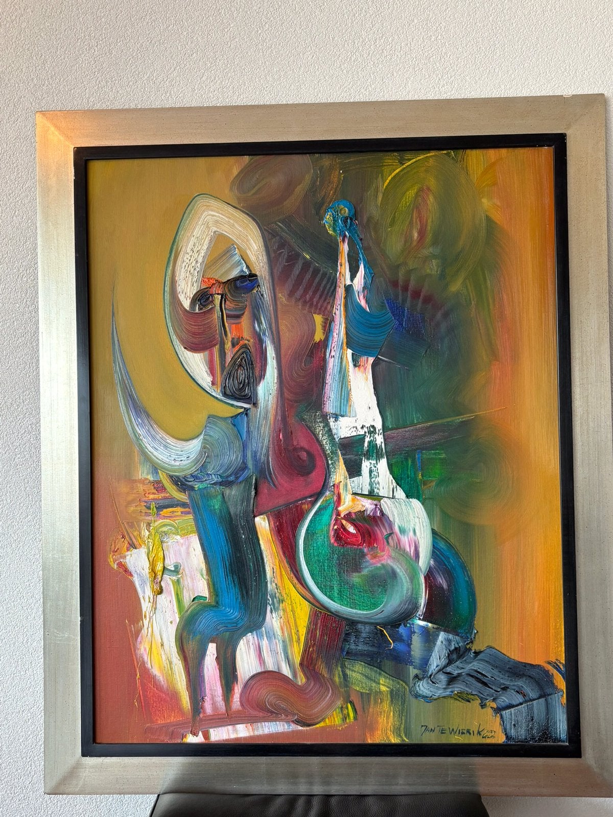 Jan te Wierik  schilderij, Antiek en Kunst, Kunst | Schilderijen | Abstract, Ophalen