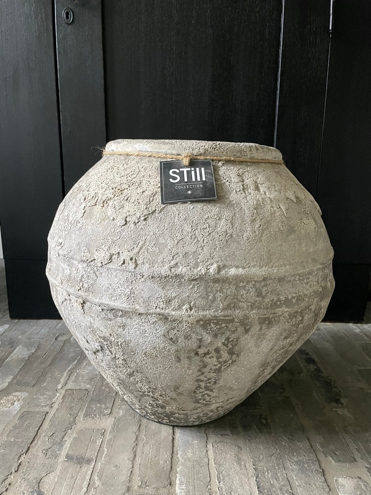 Grote Still Collection Vaas - Rustieke Grijs/Beige Pot, Ophalen, Overige materialen, Zo goed als nieuw, Geschikt voor droogbloemen