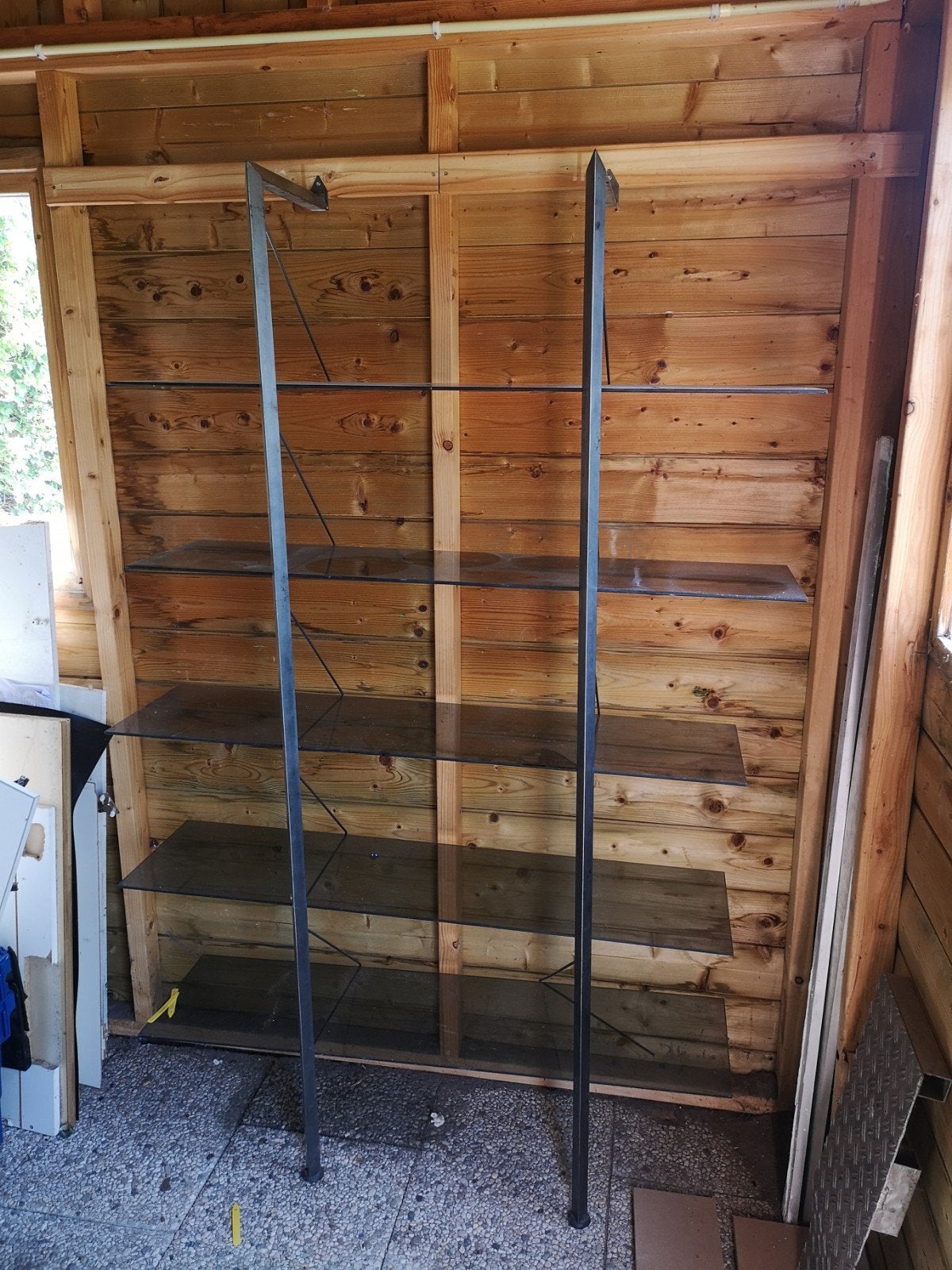 glazen kast metaal glas ikea string vintage., Ophalen, Gebruikt