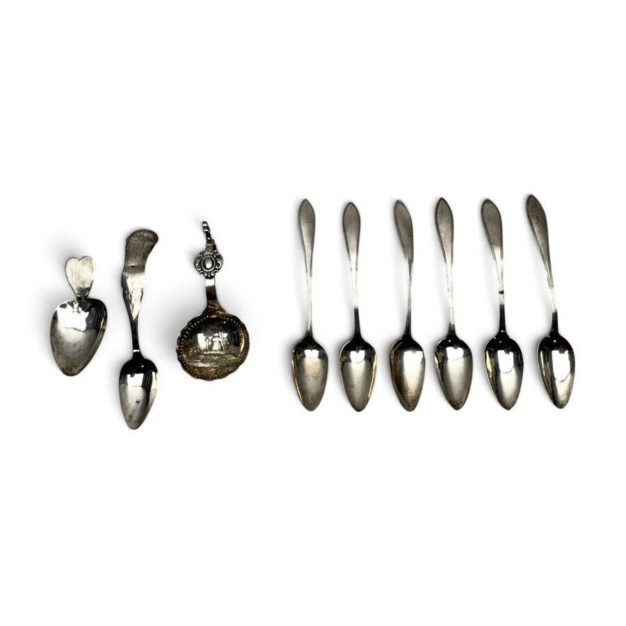 Lot schepwerk, zes Empire theelepels, Jan Hendrik Heijneker, Antiek en Kunst, Ophalen of Verzenden