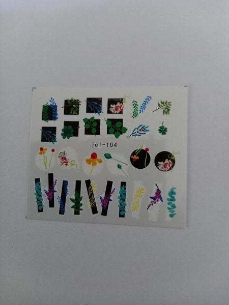 Velletje nagel water decals stickers jel-104 vierkantjes, Zwart, Nieuw, Ophalen of Verzenden, Handen en Nagels