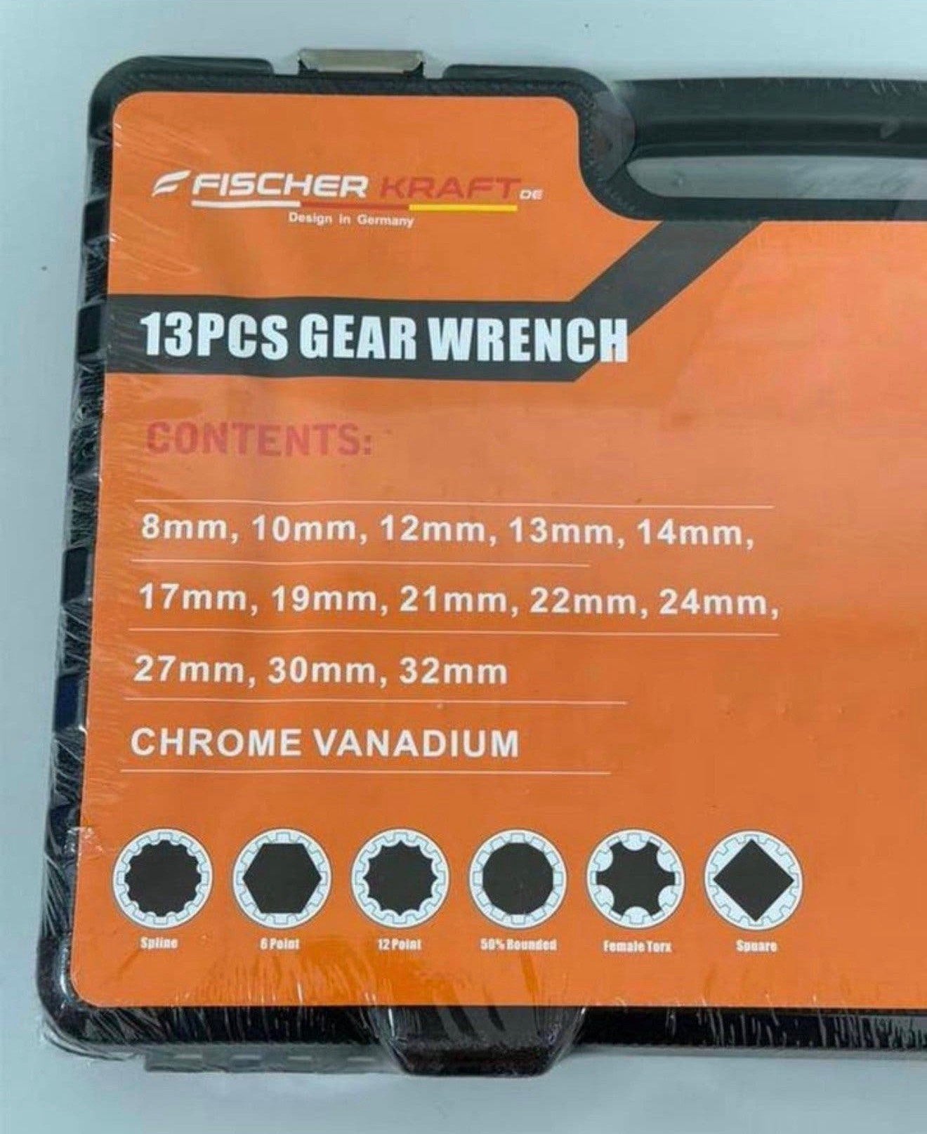 Fischer 13-delige Ringratel ringratels Steeksleutelset Nieuw, P, P, P, Nieuw