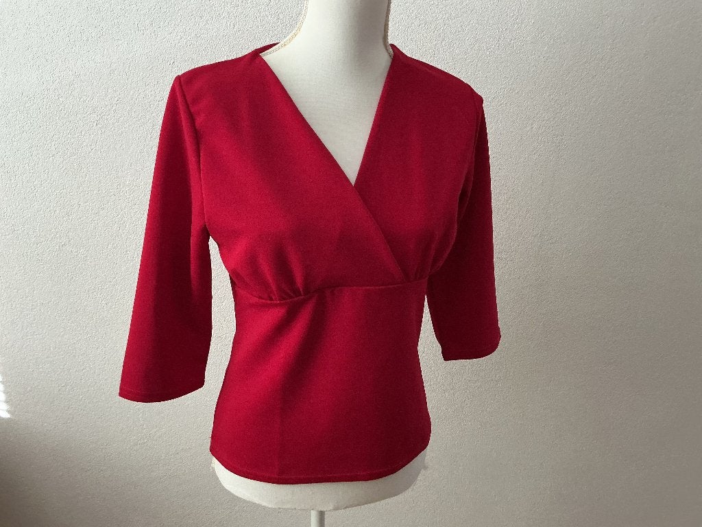 Vintage chic nieuwe top 40 rood, Maat 38/40 (M), Nieuw, Ophalen of Verzenden, Lange mouw