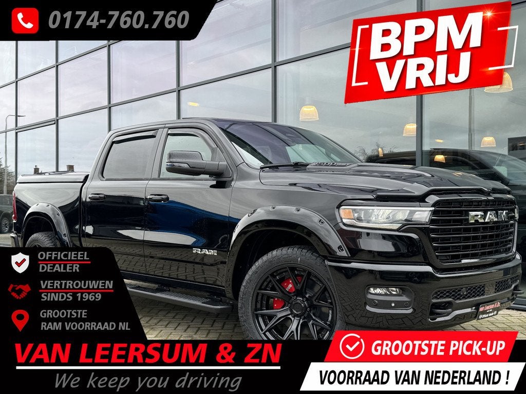 Dodge Ram 1500 Laramie Sport XXL Hurricane BPM VRIJ | Pano |, Automaat, 3500 kg, Zwart, 426 pk