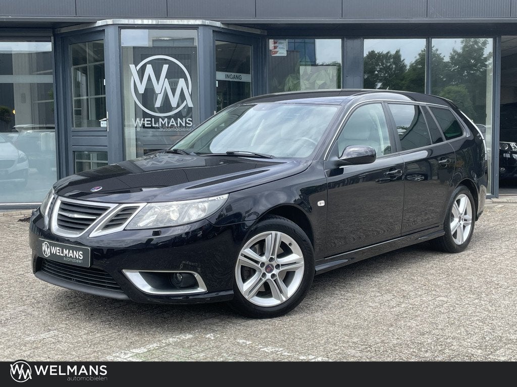 Saab 9-3 Sport Estate 2.0 T Aero XWD Hirsch 240 pk Youngtime, Automaat, Beige, 4 cilinders, Zwart