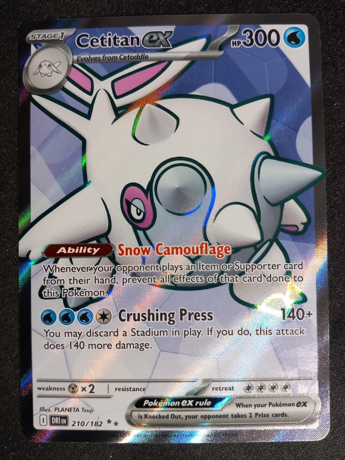 Pokemon Cetitan ex 210/182 Destined Rivals Full Art NM, Verzenden, Zo goed als nieuw, Losse kaart, Foil