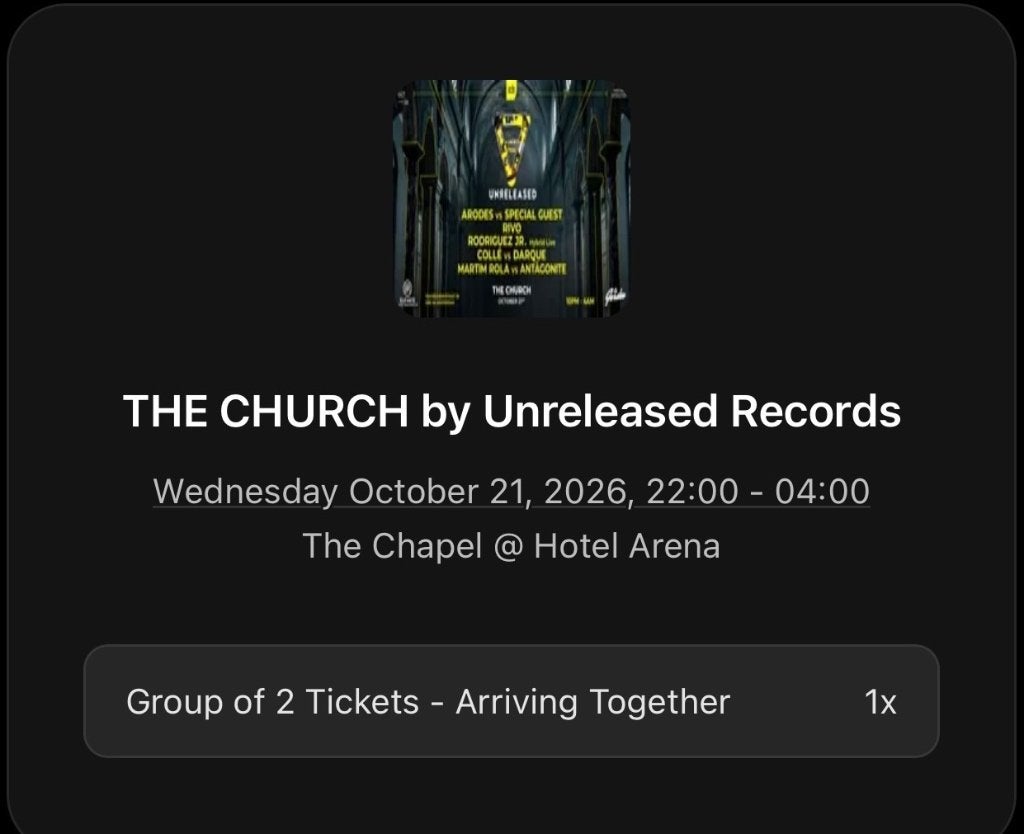 2x Unreleased THE CHURCH tickets ADE Wednesday 20th Oct, Tickets en Kaartjes, Twee personen, Oktober