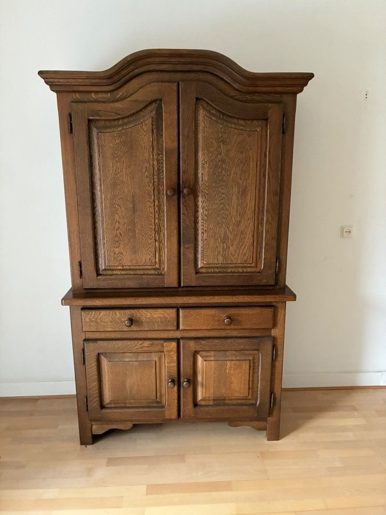 Eikenhouten kast, Ophalen, Gebruikt, 200 cm of meer, Eikenhout
