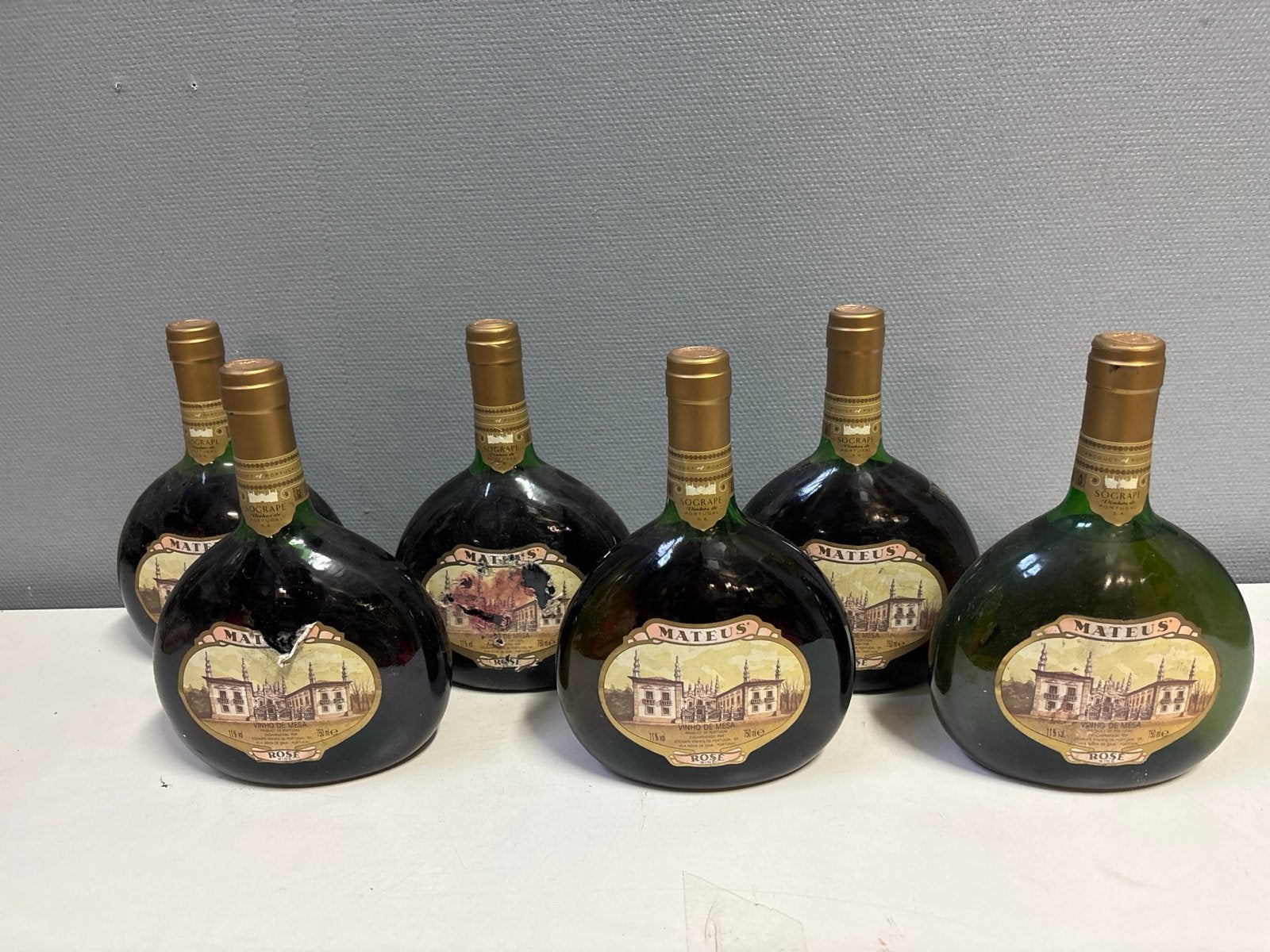 6 flessen Mateus Rosé wijn - Vintage collectie, Ophalen of Verzenden, Gebruikt