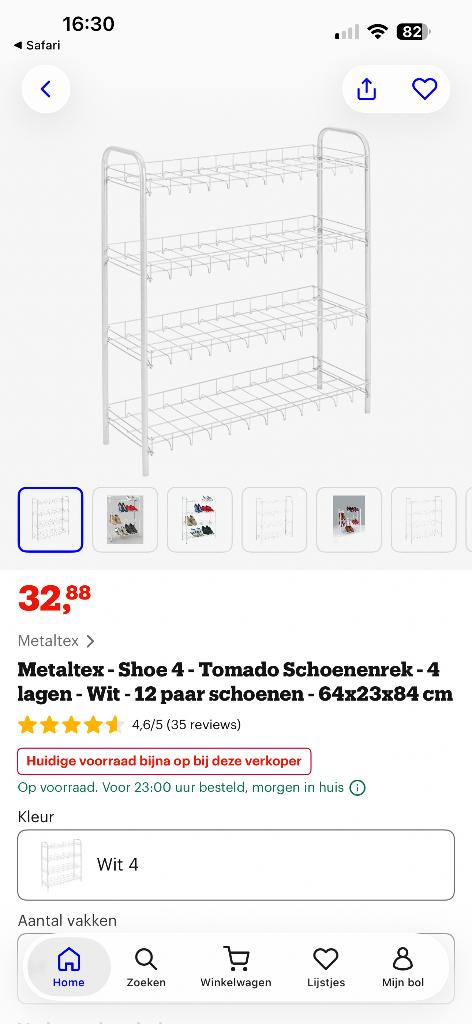 Schoenenrek metal, Ophalen of Verzenden, Zo goed als nieuw
