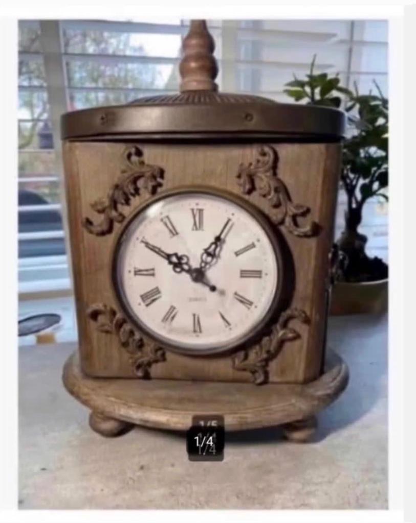 Nostalgische houten klok, bat., met kastje, 29 x 22 x 13 cm, Huis en Inrichting, Woonaccessoires | Klokken, Wekker of Tafelklok